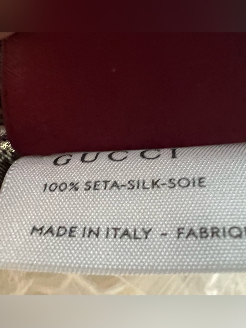 Gucci Beige Brown Logo-Print Scrunchie with Gold Accents - Picture 6 of 6